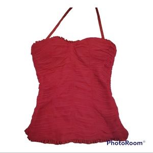 BEBE Fuschia Hot Pink Halter Bustier Corset Top - Size XXS, 00